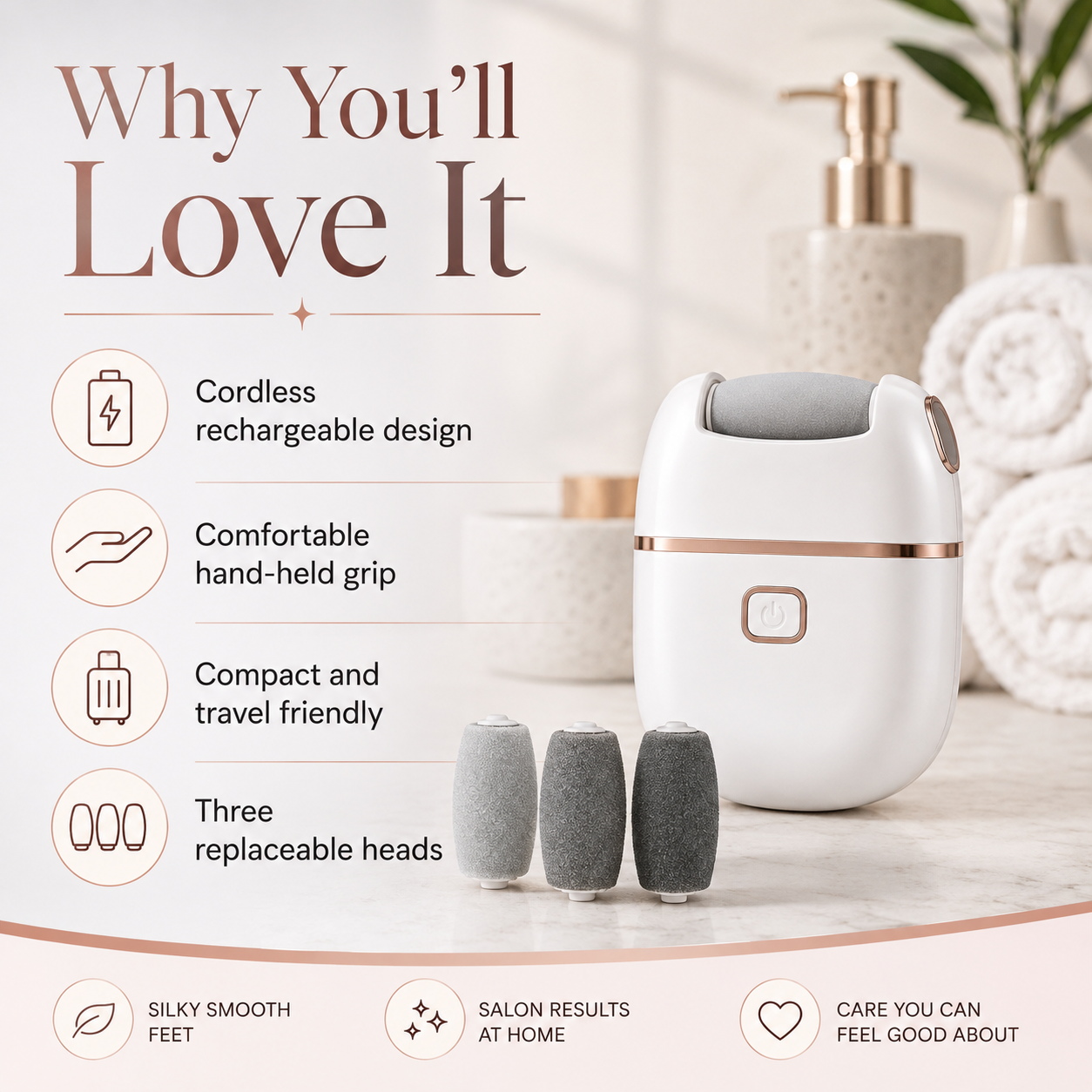 1pc Rechargeable Electric Foot Grinder