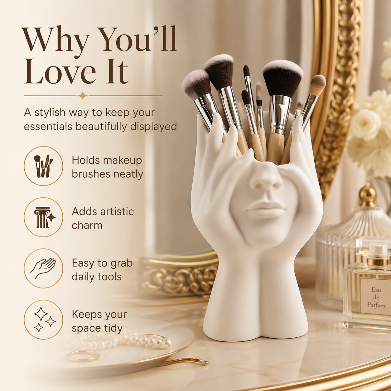 Unique Creative Human Body Art Shaped Makeup Brush Holder