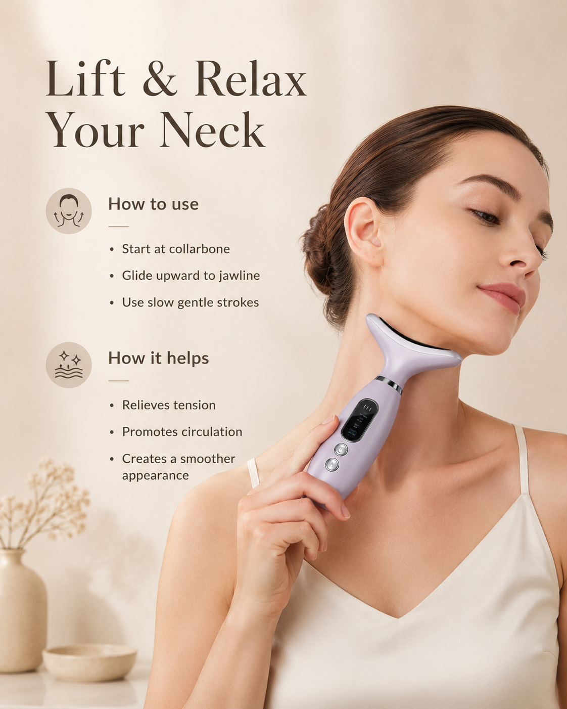 Single-piece Facial and Neck
Massager