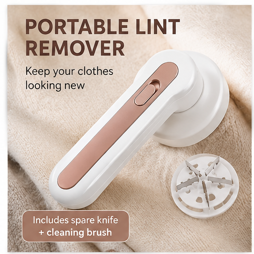 Portable Rechargeable Lint
Remover with Cleaning Brush