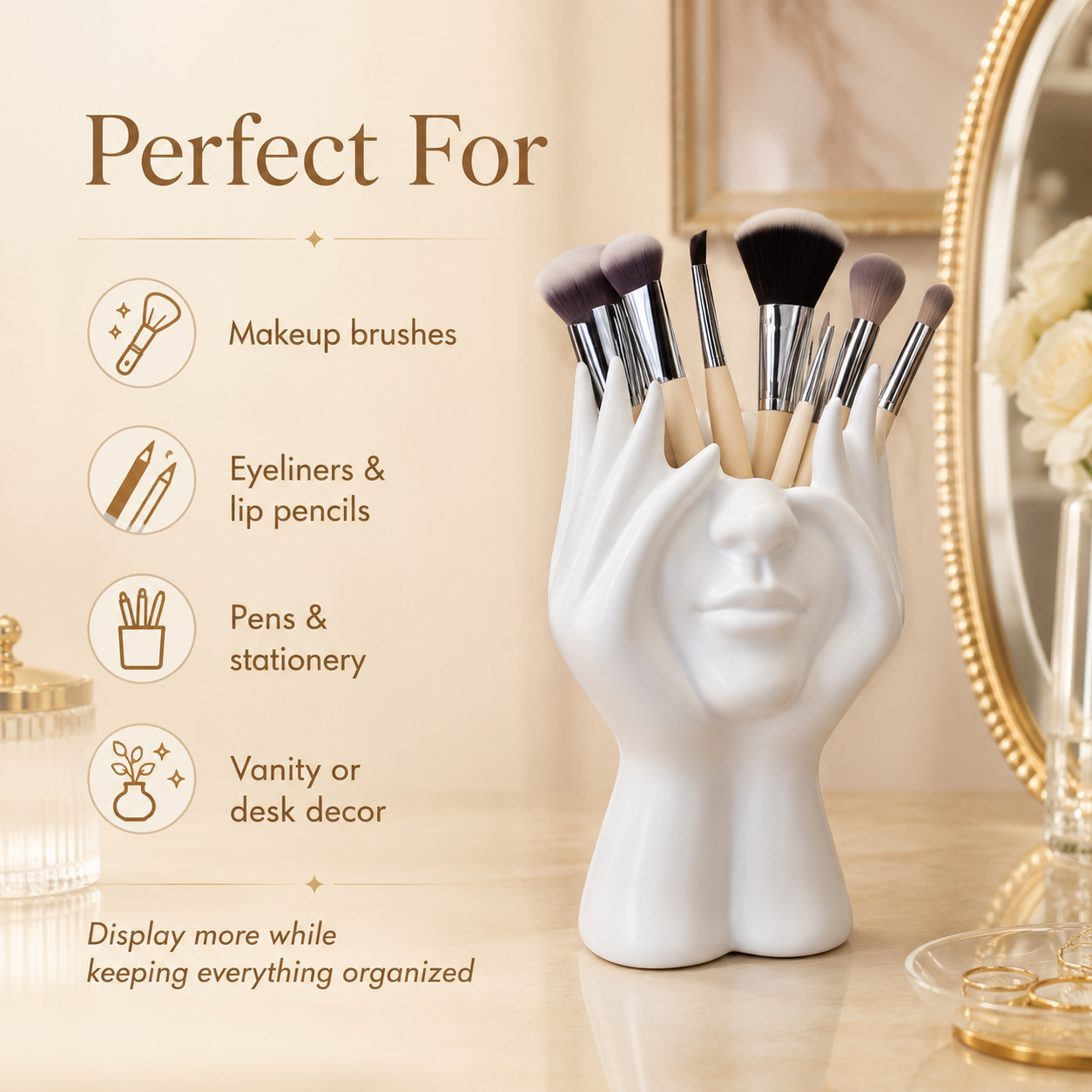 Unique Creative Human Body Art Shaped Makeup Brush Holder