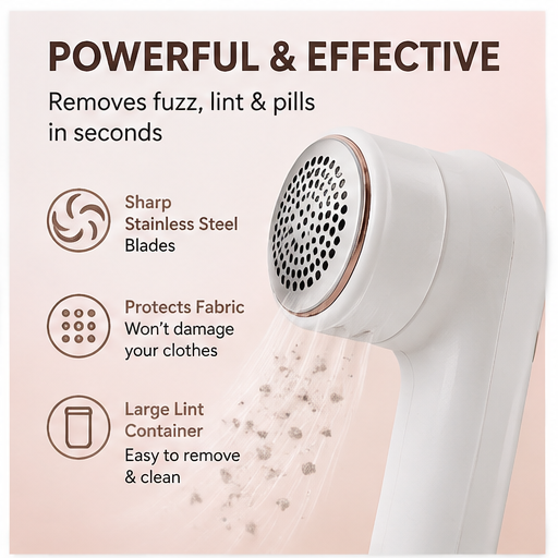 Portable Rechargeable Lint
Remover with Cleaning Brush
