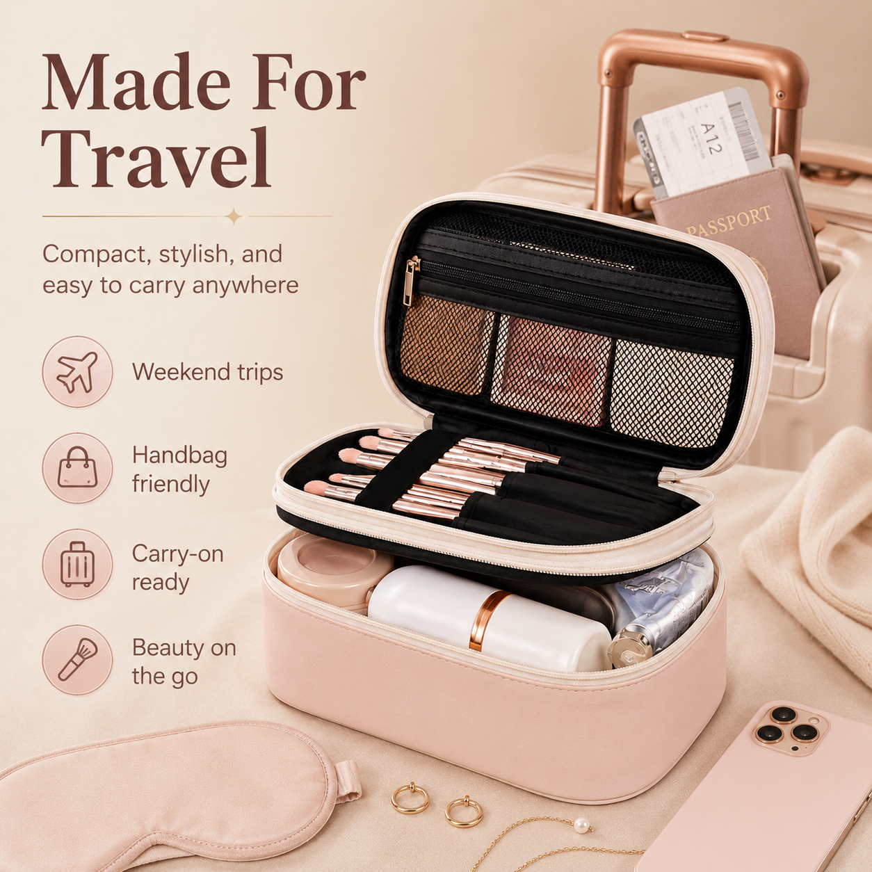Double-layer PU
Toiletry and Makeup Bag