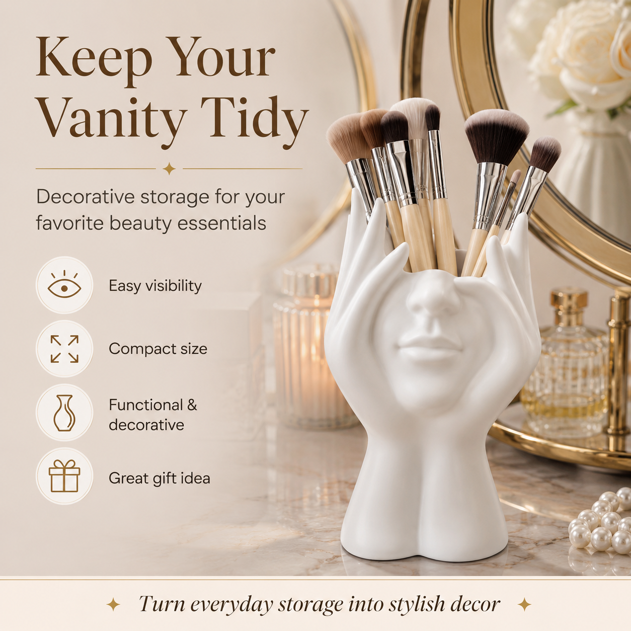 Unique Creative Human Body Art Shaped Makeup Brush Holder