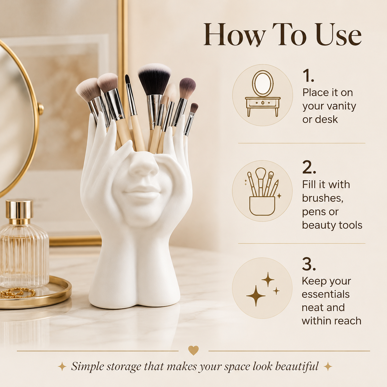 Unique Creative Human Body Art Shaped Makeup Brush Holder
