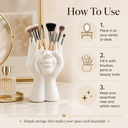 Unique Creative Human Body Art Shaped Makeup Brush Holder