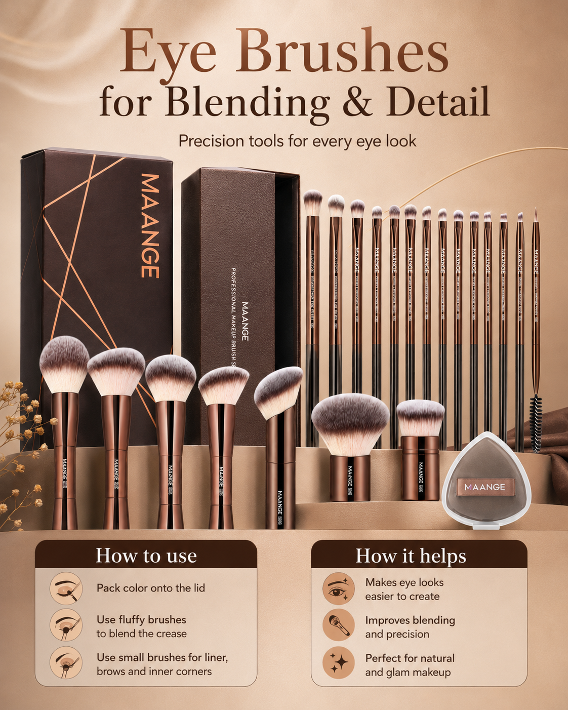 MAANGE 28pcs Professional Makeup Brush Set