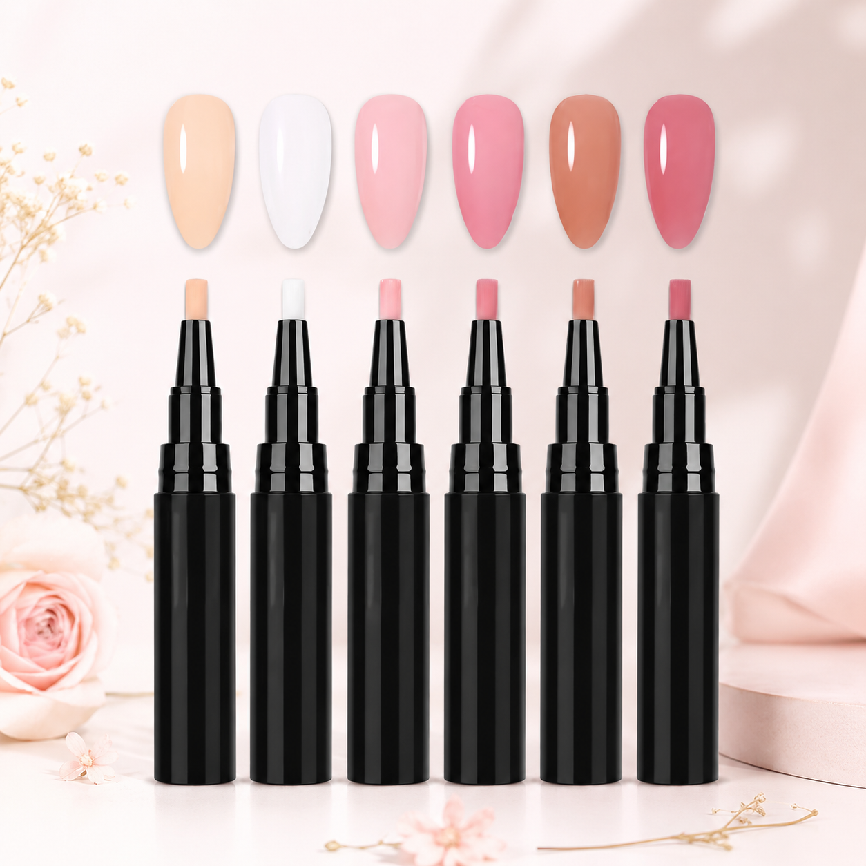 6pc Colors One Step Gel Nail Polish Pens