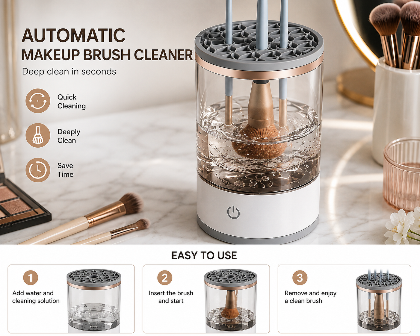 Portable Electric Makeup Brush Cleaner