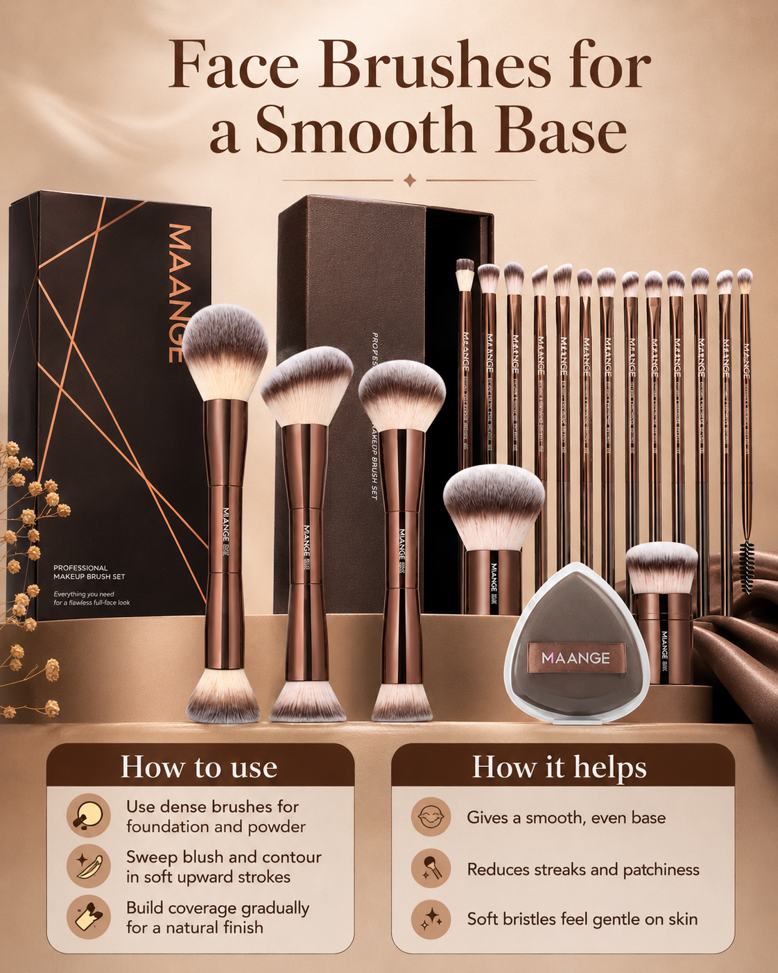 MAANGE 28pcs Professional Makeup Brush Set