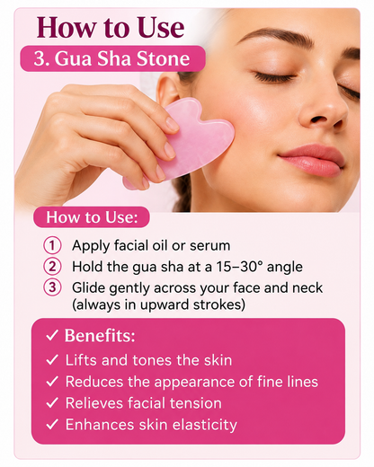 3pcs Set of Roller and Gua Sha Plate and Facial Cleansing Massage Brush